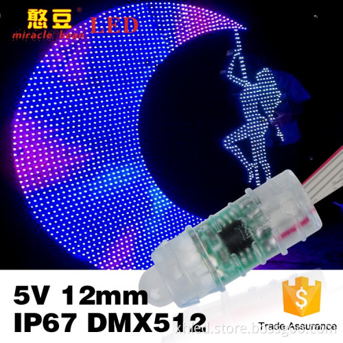Factory Price IP67 F8 Outdoor 12mm DC5V Waterproof Addressable RGB Led Pixel Light
